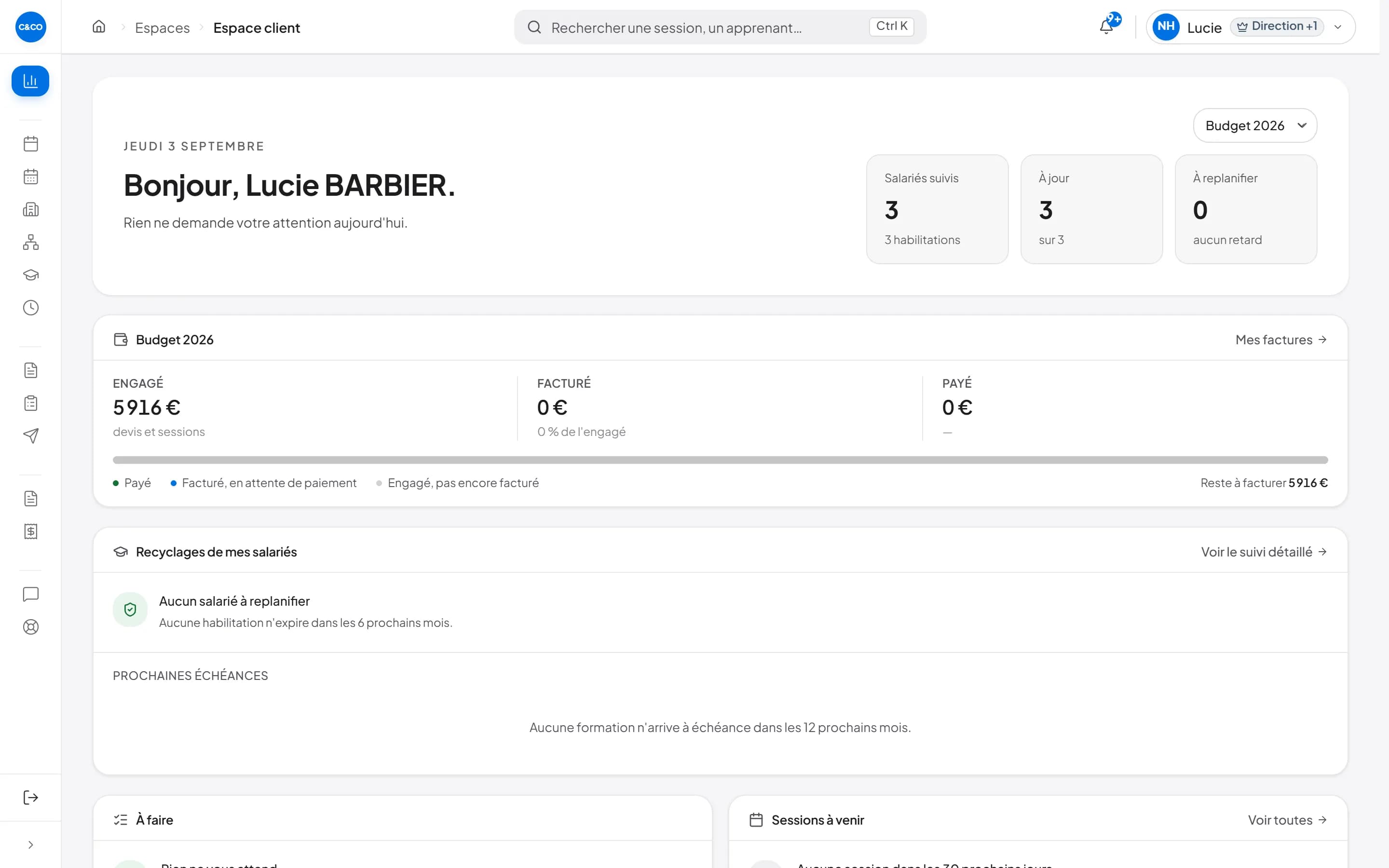 Espace client sur ordinateur